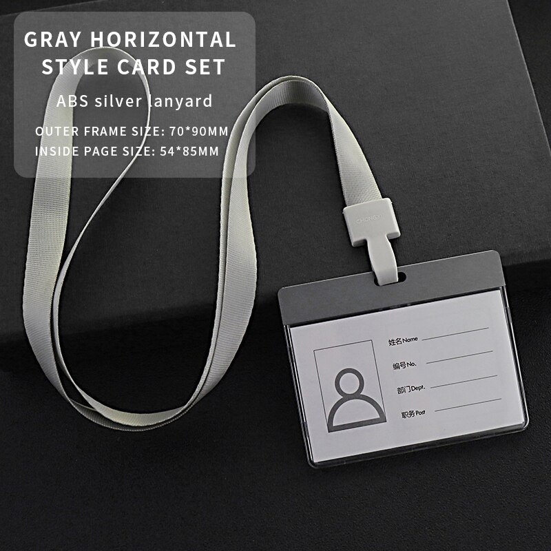 Anti-magnetisk kort kontor skole sygeplejerske adgangskort lanyard nøglering id kort holder aluminium legering akryl materiale: 1