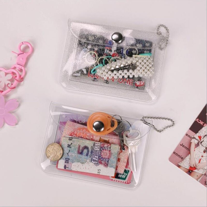 Mode Waterdichte Transparante Pvc Vrouwen Card Case Visitekaarthouder Mannen Credit Card Bag Id Card Mini Wallet Meisjes Coin portemonnee