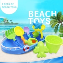 Sjove strandlegetøj 9 stykker sæt sommer innovative strandbåd spand lege vandlegetøj til børn børn
