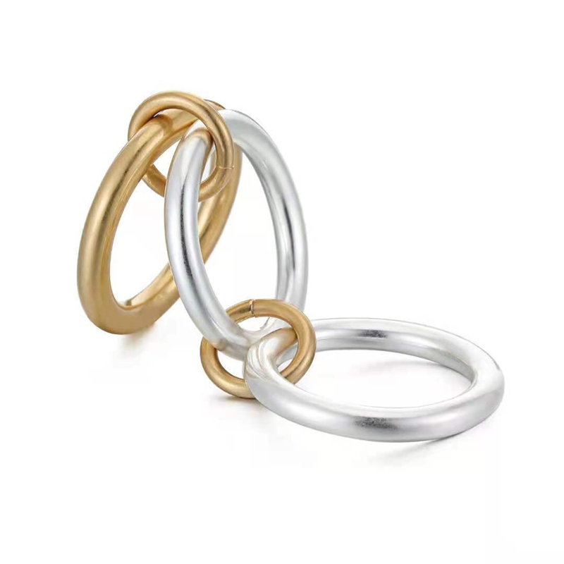 EDY Punk Vintage personalidad Simple tres capas Micro-incrustado circón mujer anillo para mujer chica joyería de