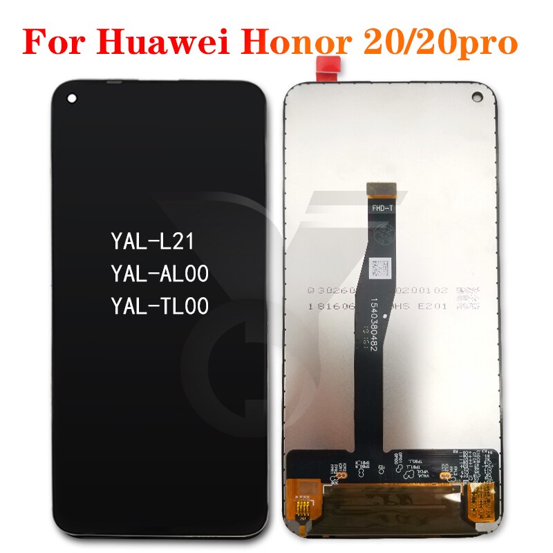 Voor Honor 20 Lcd Touch Screen Digitizer YAL-L21 YAL-AL00 YAL-TL00 Vergadering Vervanging Hauwei Voor Honor 20 Lcd