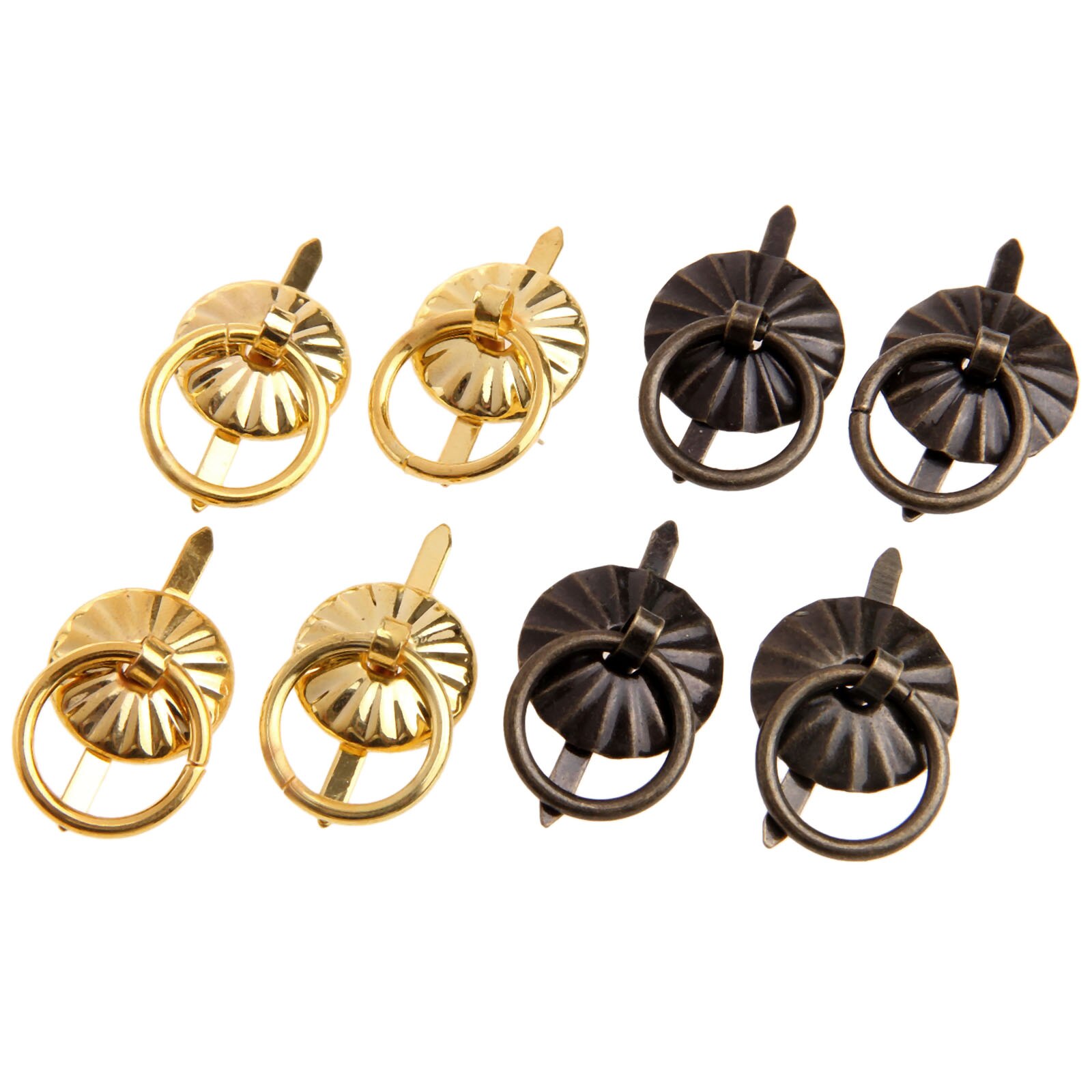 12 Pcs Furniture Handles Jewelry Chest Box Cabinet Cupboard Dresser Drawer Handle Pull Knob Ring