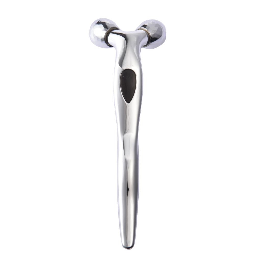 3D Roller Massage Y Vorm V Facelift Facial Massager Instrument Draai Huid Lichaam Vormgeven Ontspannen Schoonheid Rimpel Remover Tool: Silver