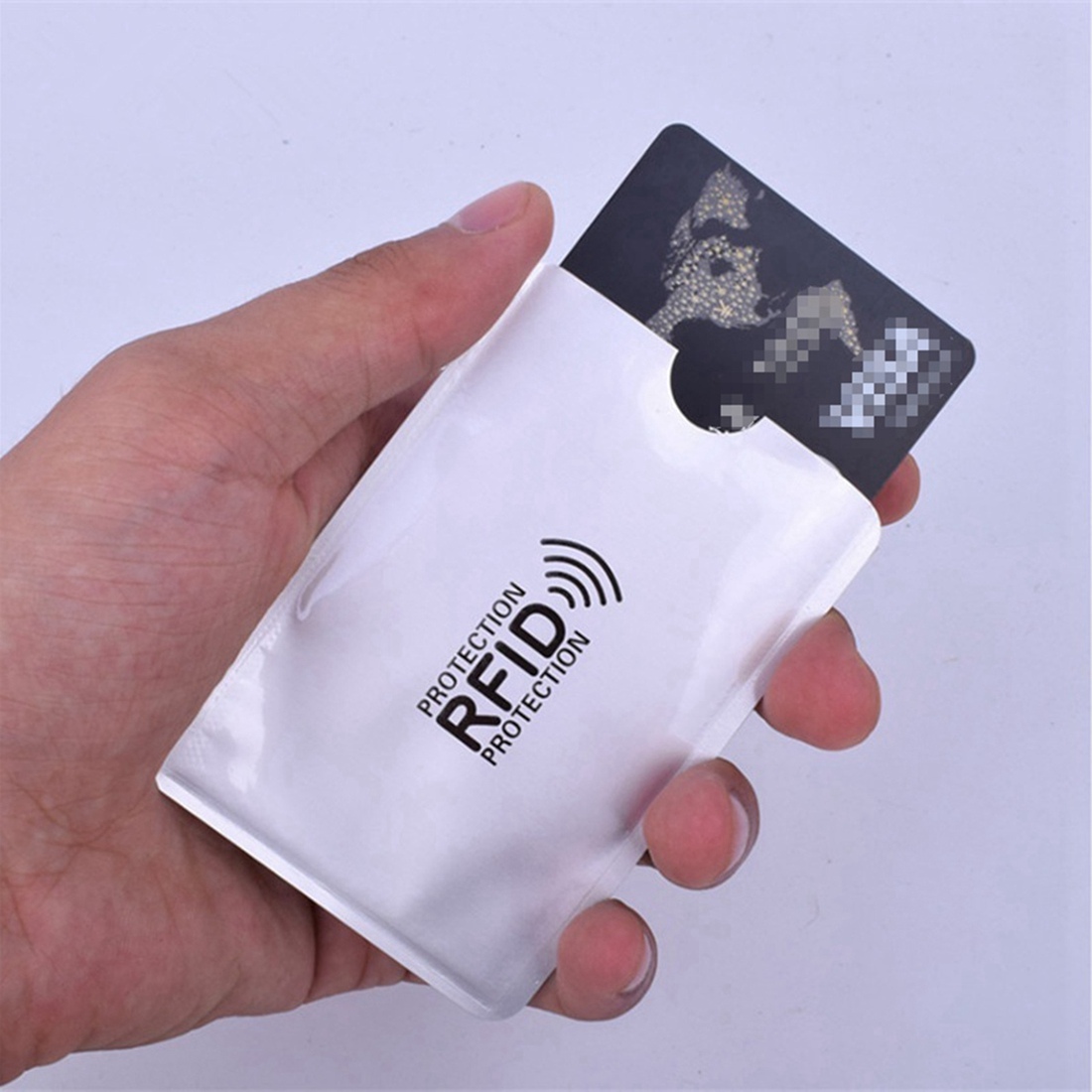 10pz sacchetto di schermatura foglio di alluminio anti-smagnetizzazione della copertura della carta di RFID NFC carta di credito anti-furto pennello ID carta di protezione