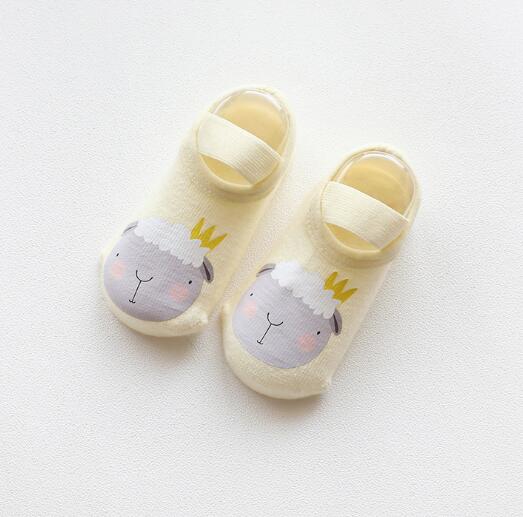 Meias finas para bebês, meninos e meninas, primavera e verão, sapatos de baixo macio antiderrapante, refrescante, verão: Yellow Sheep / 1 to 3year