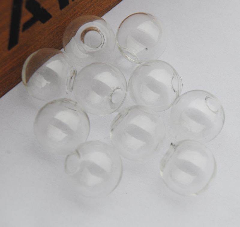 Wholelsale 500pcs Glass Bubble Glass Hollow Blown Globe Cabochons 1 hole 10/12/14/16/18/20mm Empty Balls