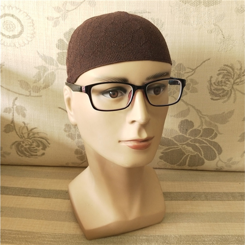 Gorro gorro turco musulmán hombres mujeres islámico Kufi Taqiya Takke Peci calavera gorra oración Arabia Saudita negro blanco gris tejido