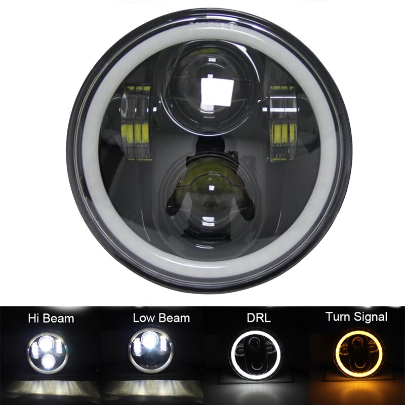 neue stil Chrom 5,75 Zoll LED Scheinwerfer 5 3/4 "LED DRL 50W motorrad scheinwerfer für Sportster 883 XL883 FXCW