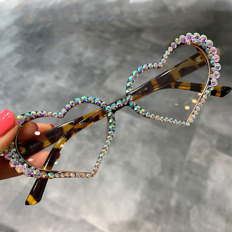 Vintage hjerte solbriller kvinner luksus rhinestone dekorasjon cat eye solbriller menn briller oculos klare briller