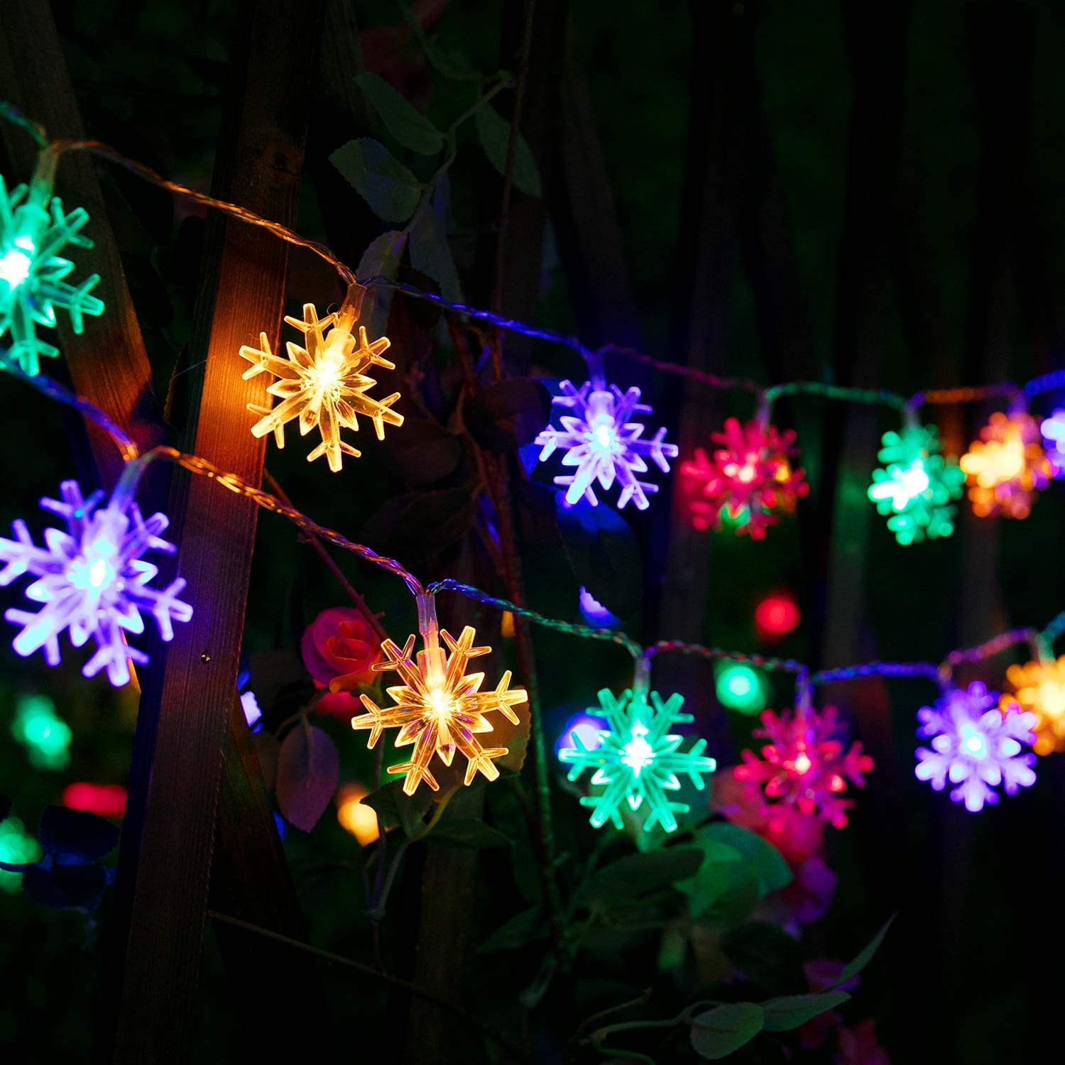 Leadly led snefnug string lys 20/40 led 3/6m snefnug string fe lys fest jule hængelys string batteri