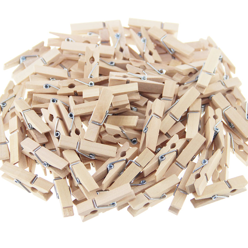 5-50 stk/parti 25/35/45/72mm mini træclips dty craft supplies træclips til fotopapirklip postkort klips bryllupsindretning