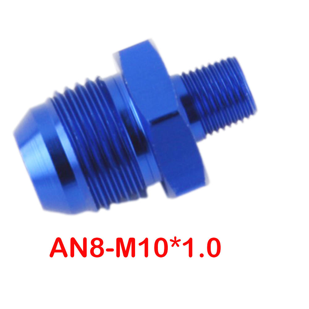 AN6 AN8 AN10 To M10*1.0 M10*1.5 M12/M14/M16/M18*1.5 Thread Straight Fuel Oil Air Hose Fitting Male Adapter Car Auto Accessories: black