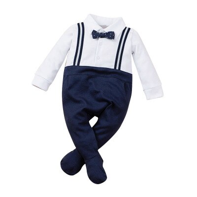 Carter Toddler newborn Baby Boy Jumpsuit Baby Gentleman's Long-sleeved Climbing Baby Boy Clothes: blue / 90CM