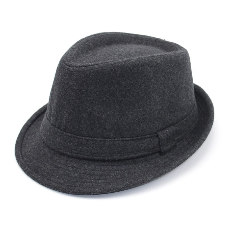 [AETRENDS] sombrero Fedora Jazz estilo inglés para hombre, sombrero de invierno de fieltro de lana Vintage, sombrero Panamá Z-5312: Gray