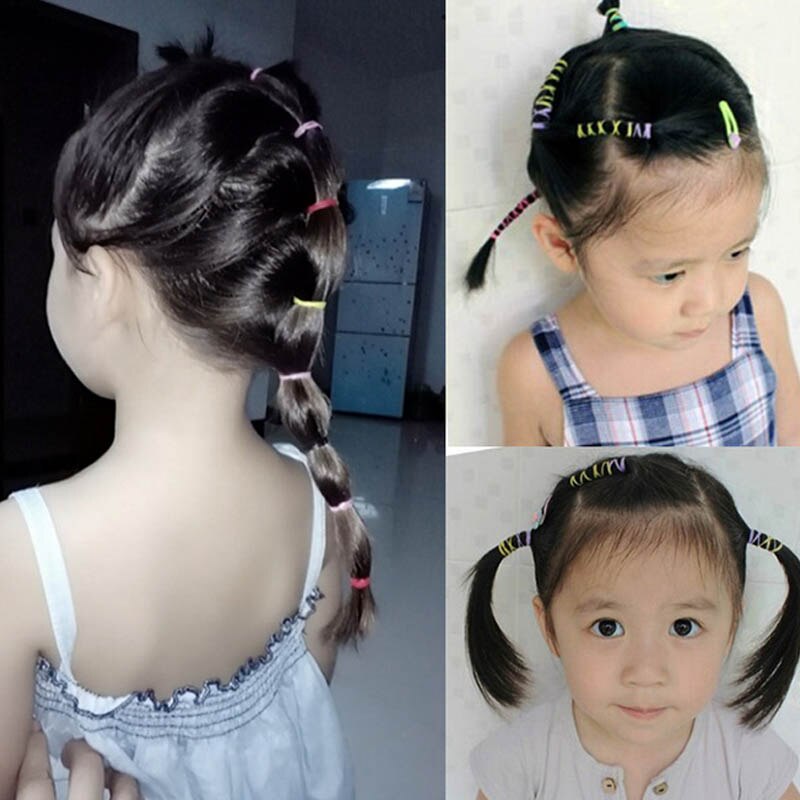 4000pcs BIG Hair bands high elastic hair one-time small rubber band color elastic children
