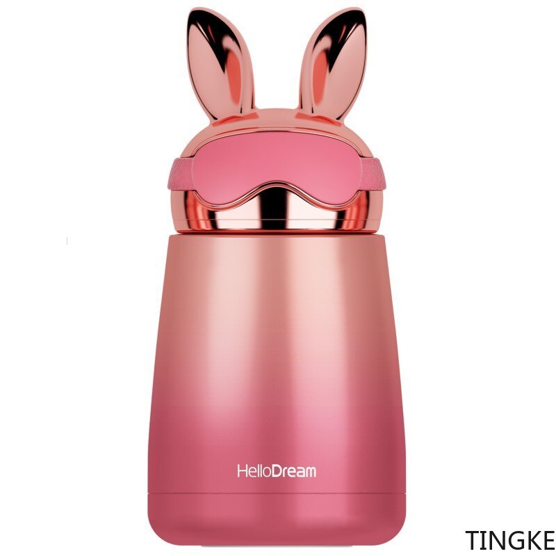królik uszy próżniowe termos ze stali nierdzewnej student dzieci moda przenośna butelka wody pocisk 300ml odkryty kubek wody
