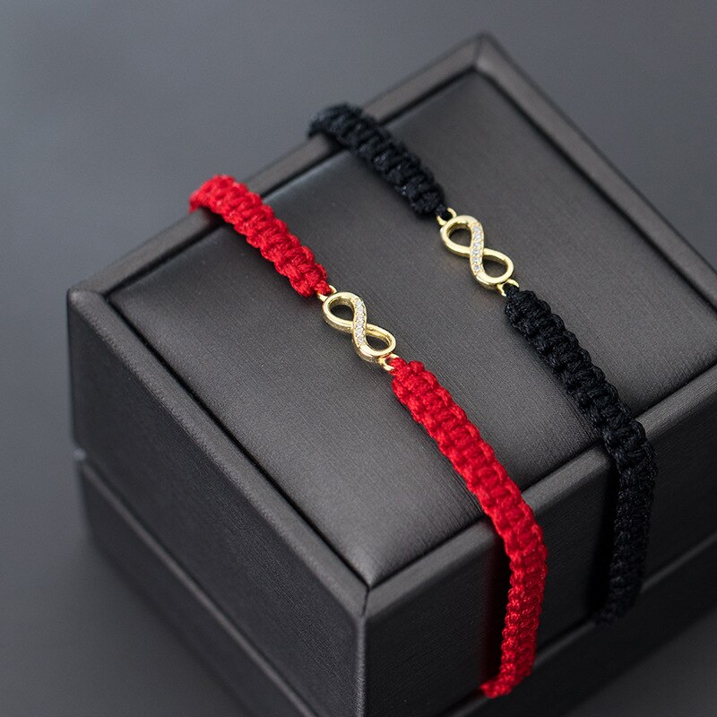 La Monada Otto Filo Rosso per Mano delle Donne Bracciali in Argento sterlina 925 Bracciali per Le Donne Rosso Corda Braccialetto D'argento 925 delle donne