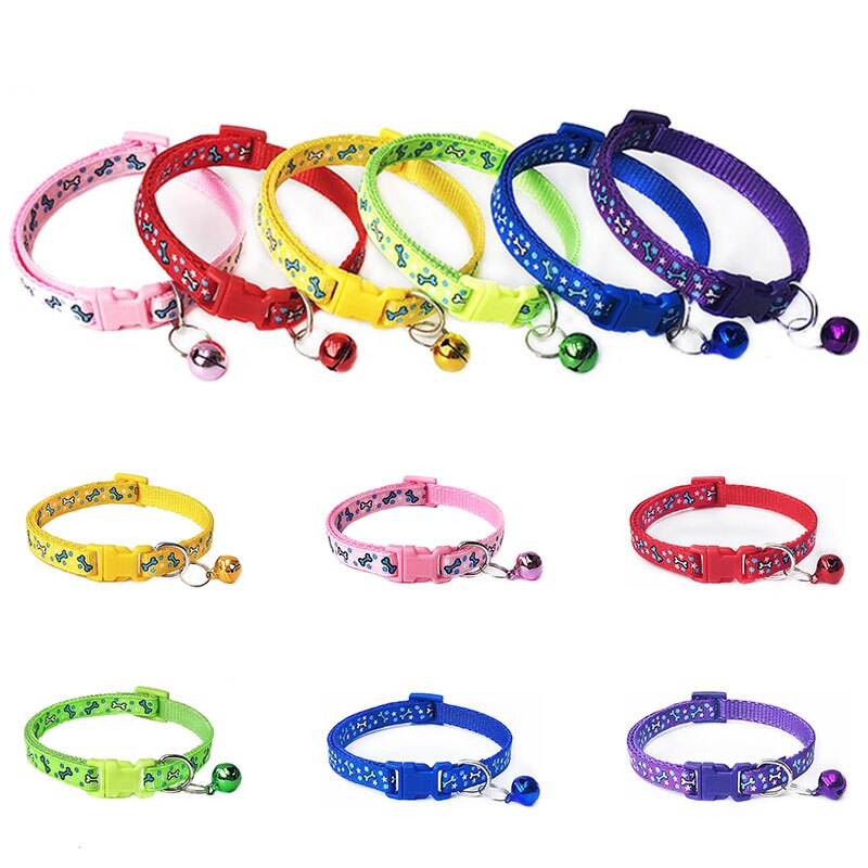 Nylon Pet Bell Neck Ring Adjustable Collar For Pets Walking Outdoors Cat And Dog Necklace Pet Supplies Multi-color Optional