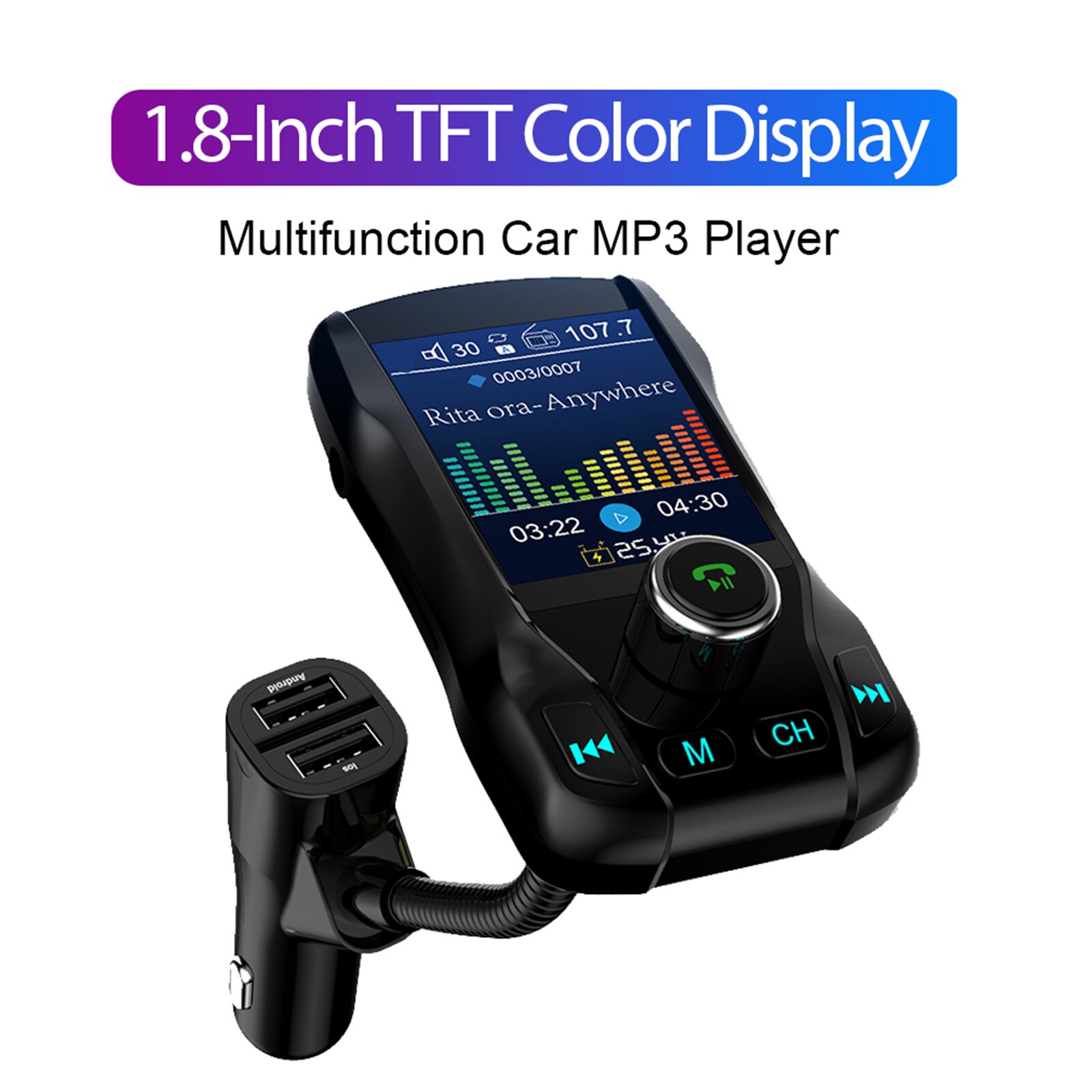 Bluetooth 5.0 Auto Fm-zender Radio Auto Adapter Auto MP3 Speler Voor Telefoon