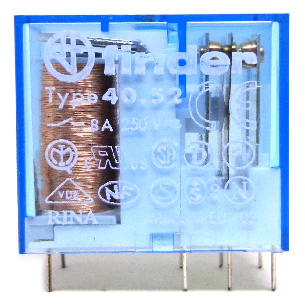 Finder relæ 40.52 / 40.61 / 40.31 12v 24v 230v 110v 48v ac  dc 8a 16a og original: 40.52 12 vdc