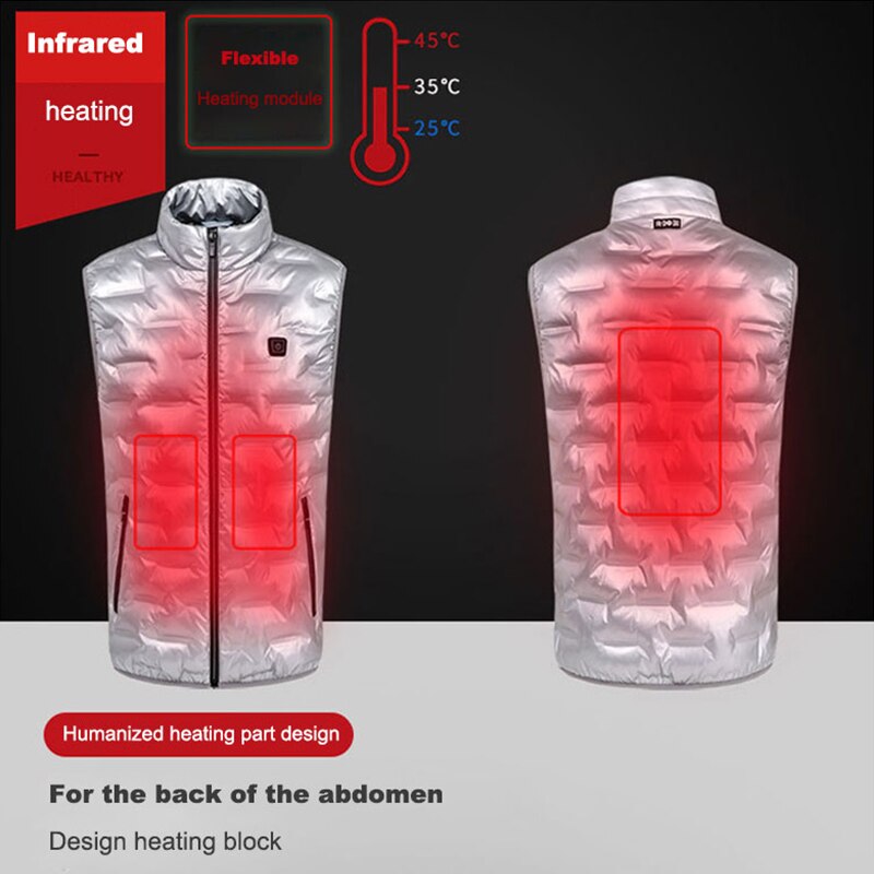 ZYNNEVA Intelligent chauffage gilet hommes femmes auto chauffé gilet hiver coupe-vent randonnée ski sans manches veste GC1115