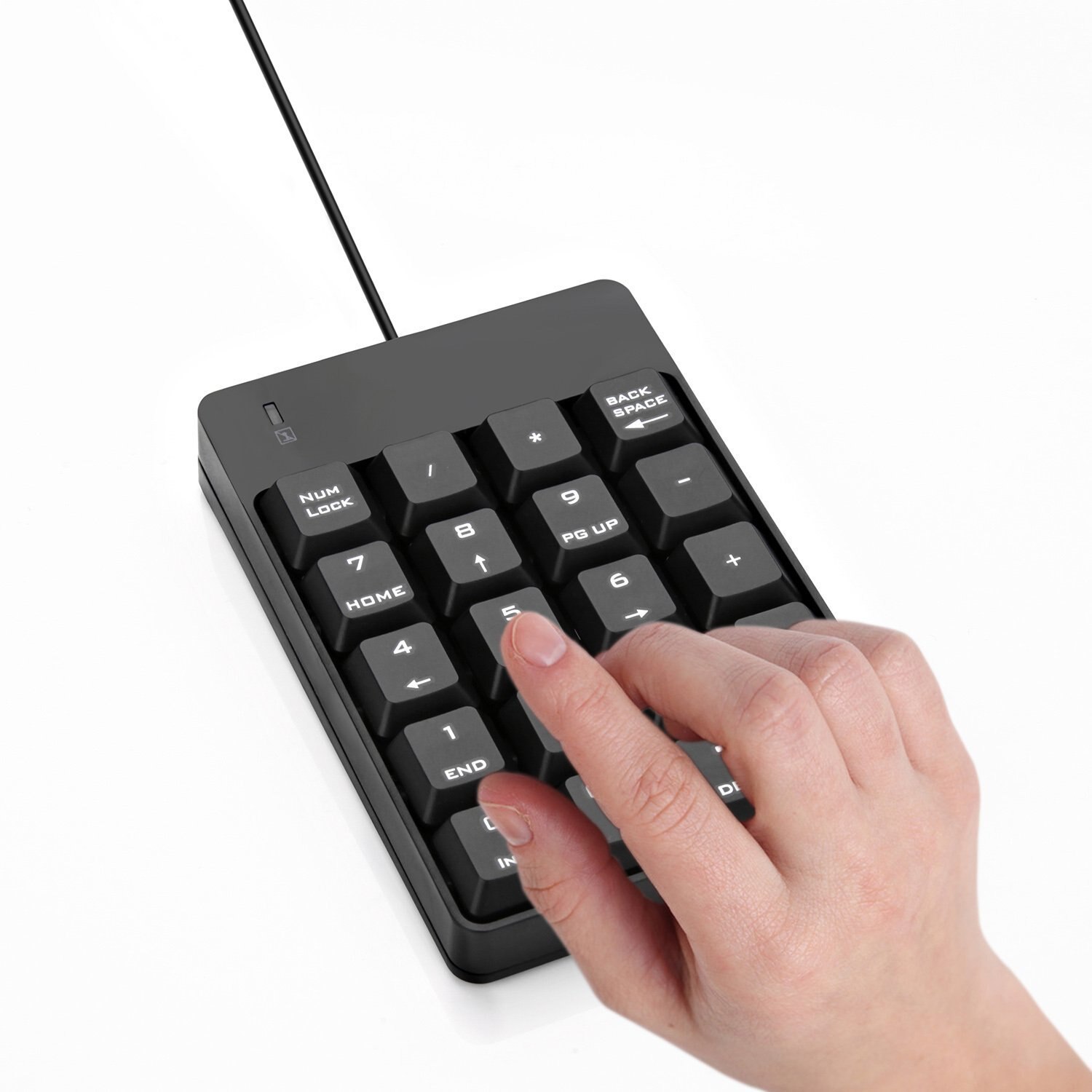 Jelly Comb USB Numeric Keypad Portable Slim Mini Number Pad for Laptop Desktop Computer PC Full Size 19 Key Big Print Letters