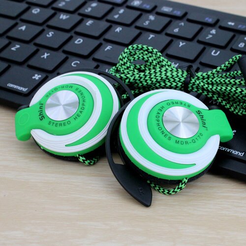 Q170 Sport Hoofdtelefoon Muziek Bas Oordopjes Running Stereo Koptelefoon Oorhaak Headset Handsfree Voor IPhone4/5/6 Samsung Mp3: green