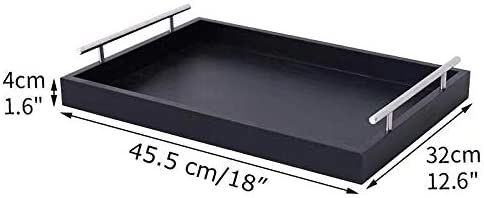 Decorative Coffee Table Tray With Metal Handle -breakfast Bed TV Remote Control Tray Dinner Plates