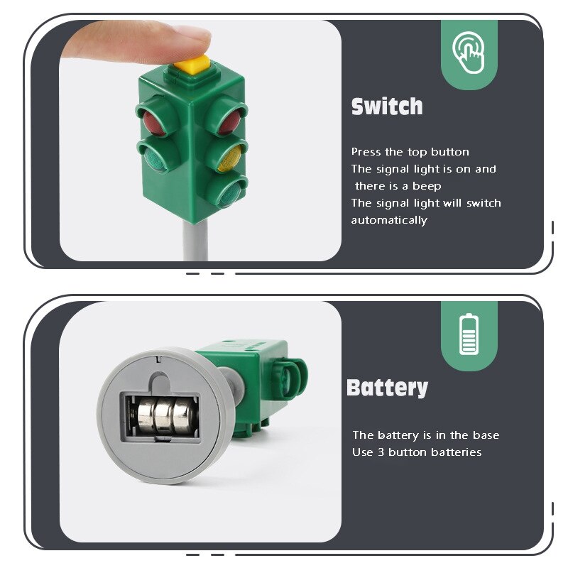 Mini Traffic Signs Road Light Block with Sound LED Children Safety Traffic Light Model Kids Traffic Light Toys