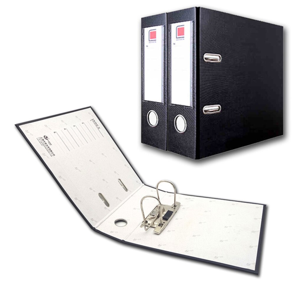 22.5x25cm A5 Size Lever Arch File Folders with Clip and Finger Grip Hole (Black)