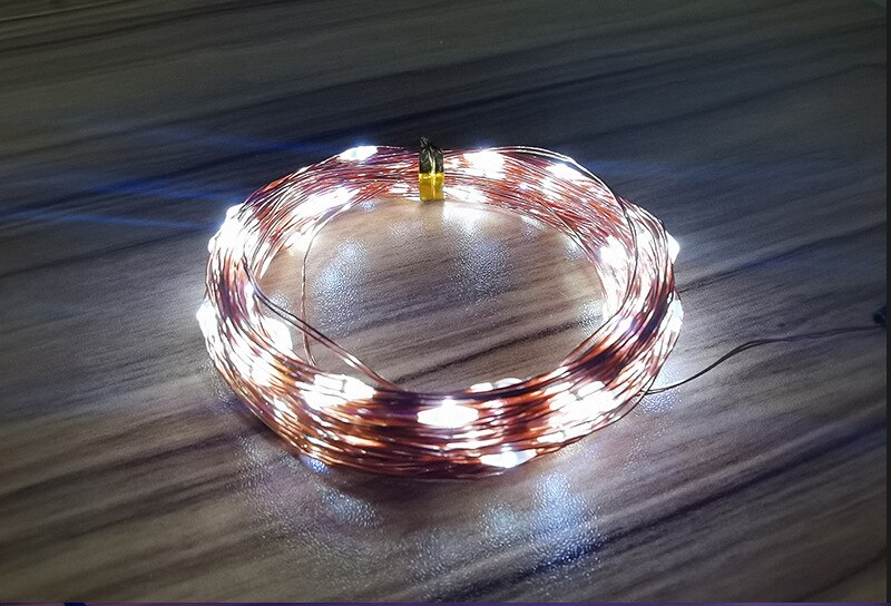 2m/5m/10m led ljusslingor silvertråd usb hem trädgård vattentät sagoljus julfest krans dekoration ljusslinga: Usb vit / 2m 20 ledde