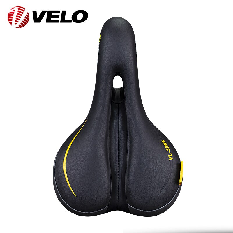 Velo-3205 Bicycle Saddle Pro Mtb Saddle Wide Comfort Soft Cushion Bike Seat Men Padded Saddle For Bike Pu Leather Bicycle Saddle