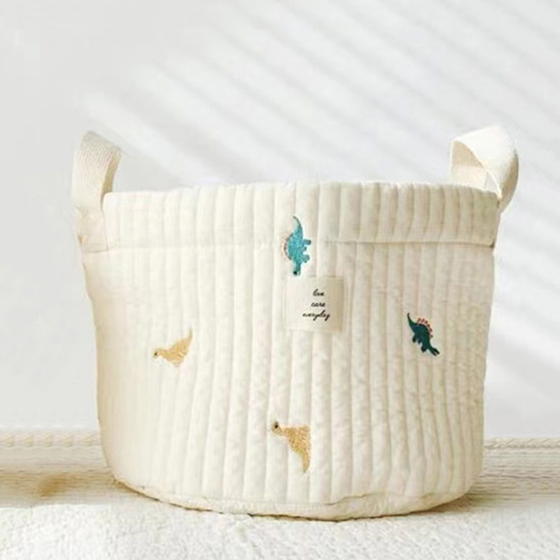 Sacs à couches brodés ours fleur pour bébé garçon fille -né sac à couches organisateur pour maman vêtements jouets sac de rangement panier: big dinosaur