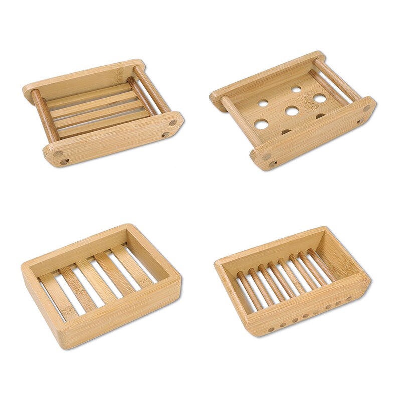 Natural Wooden Soap Dish Wood Soap Tray Holder Storage Soap Rack Plate Box Container For Bath Shower Plate Bathroom