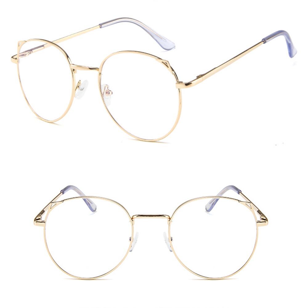 Computer Glasses Anti Blue Light Gaming Glasses Retro Round Circle Metal Glasses Frame Can Be Equipped With Other Glasses