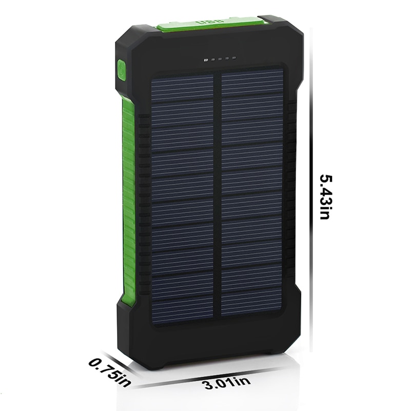 30000mAh banca di energia solare pannello solare Powerbank batteria USB impermeabile ricarica caricabatterie esterno a LED per iPhone Samsung phone