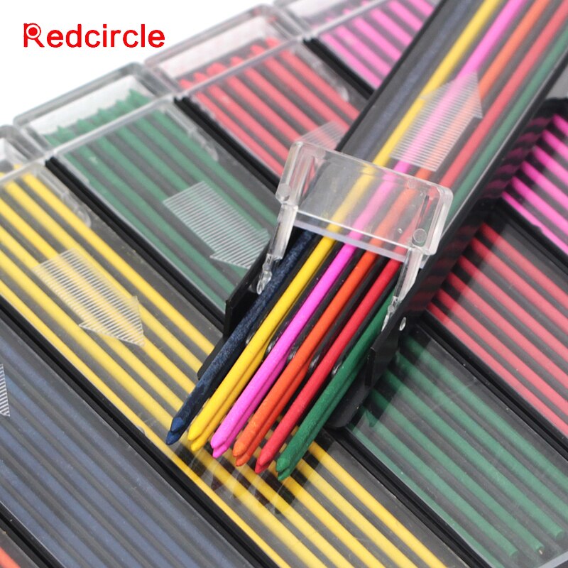 12 Roots/Box REDCIRCLE Mechanical Pencil Lead 2.0mm Not Easy Break 2.0 Lead Refill Colors Art School Drawing Stationery