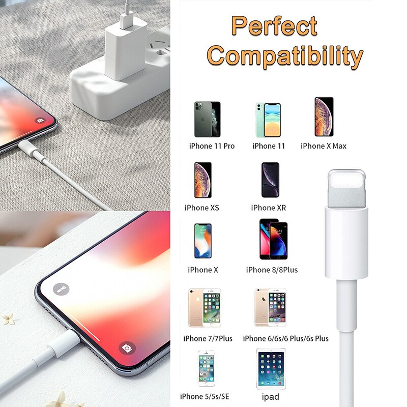 Apple Originele 1m Usb Kabel Voor Apple iPhone 11 12 Pro Max Xs Xr X 8 7 6 6s Plus iPad Data Sync Snel Opladen Kabel Voor iPhone Charger