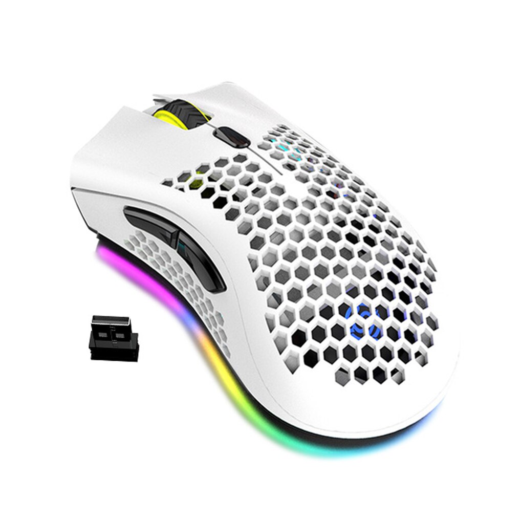 Ratón silencioso inalámbrico recargable por USB, Mouse óptico ergonómico para juegos, ordenador de escritorio y portátil, retroiluminado con LED: NO.6