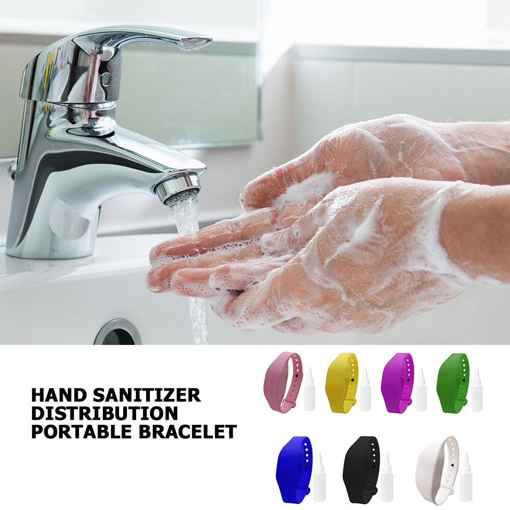 Multicolor Liquid Soap Wristband Gel Dispenser Sanitizer Holder Bracelet Hand Belt with Bottle for Hands Washing Accessories