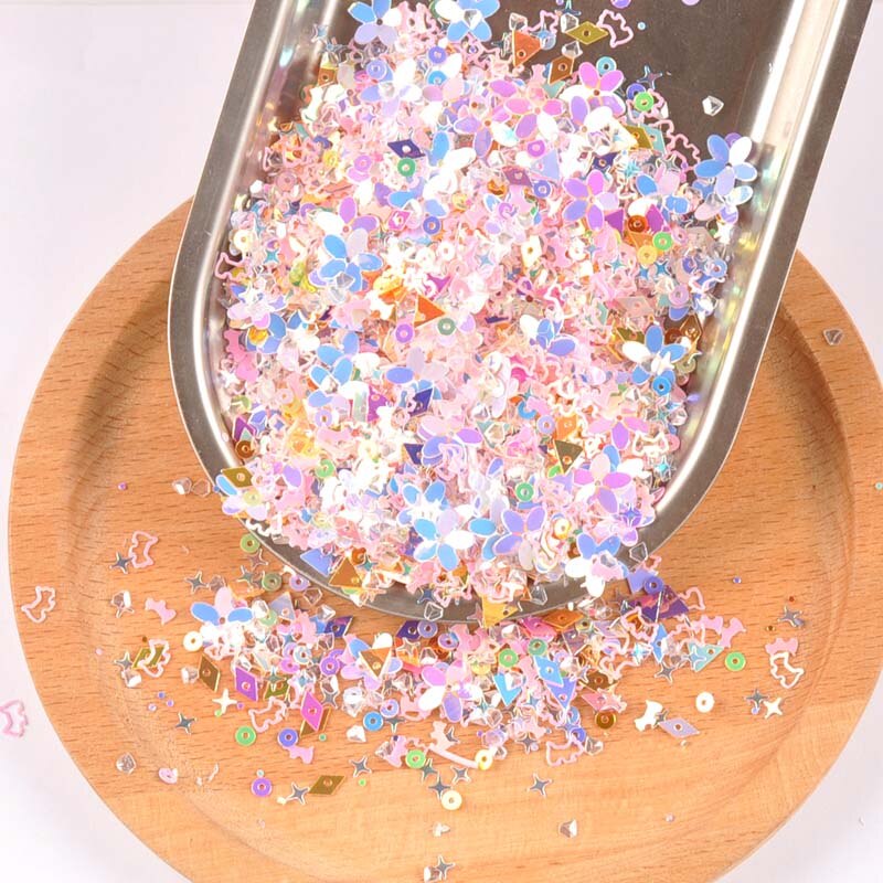 10g (ongeveer 1000 pcs) gemengde Shell Spangle Pailletten Paillette Stickers Naaien Voor DIY Gezicht Nail Art Decoraties CP2677: 2