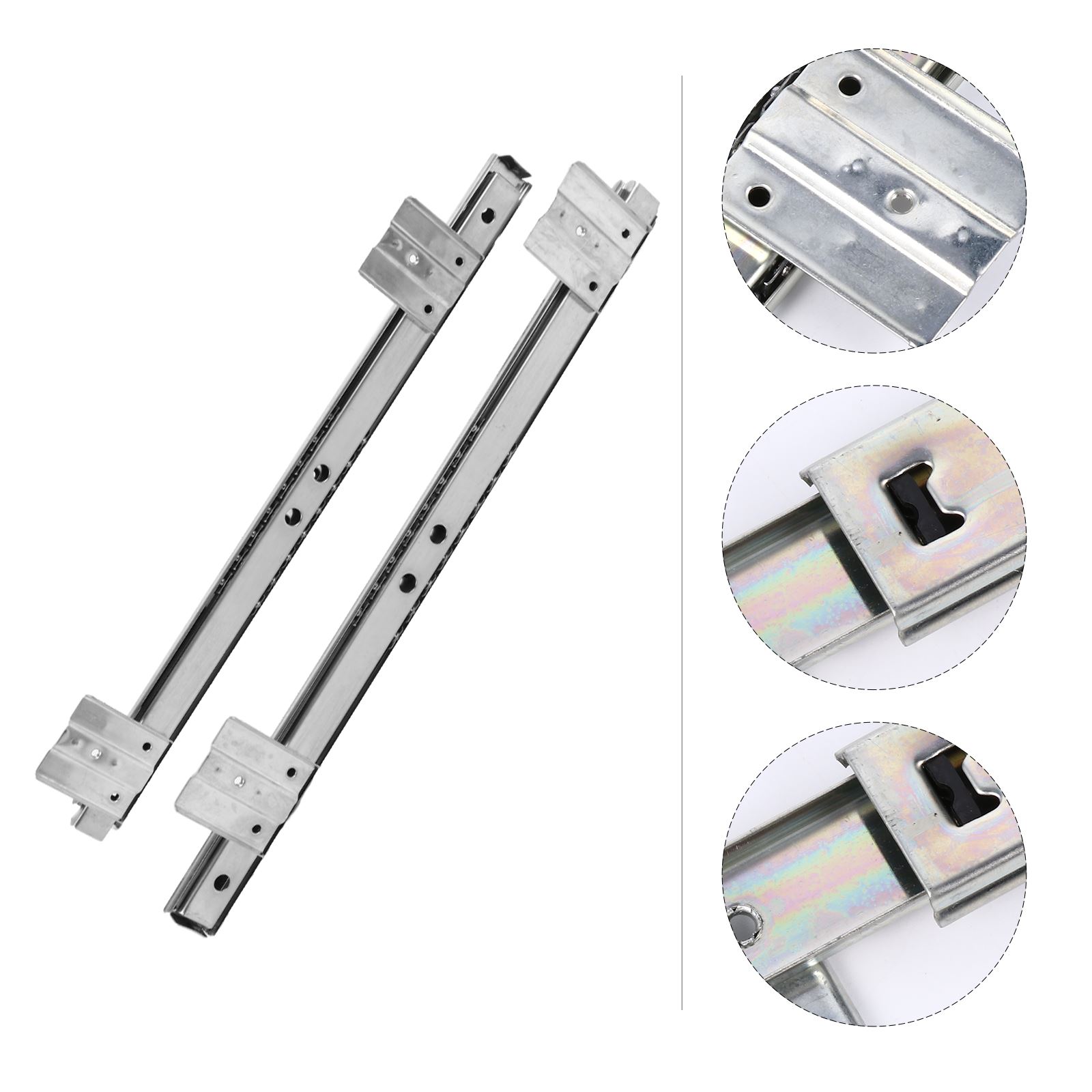 Cajones de bandeja para teclado de escritorio de montaje superior para guía, deslizamiento de acero, rodamientos pequeños, riel laminado en frío para oficina: Plata