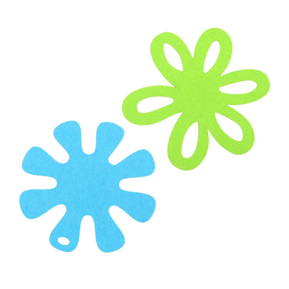 6pcs Sun Flower Shaped Pot Placemat Non-stick Heat-resistant Mat Tableware Pad Table Supplies Cookware for Kitchen (Green + Sky-