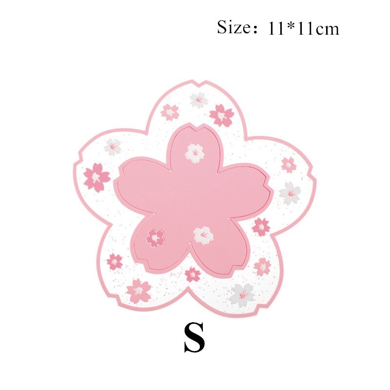 Cherry Blossom Isolatie Tafel Mat Familie Kantoor Anti-Skid Thee Cup Melk Mok Koffie Cup Bureau Pad: Pink S
