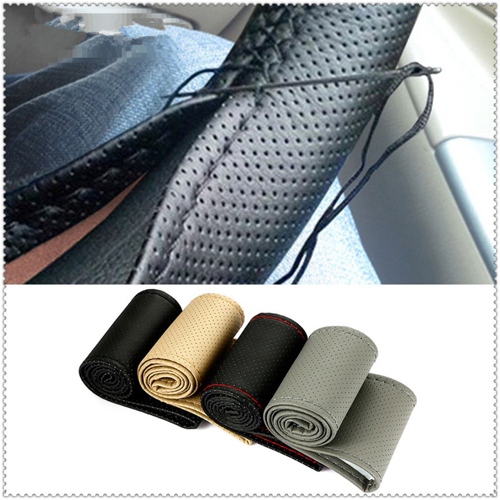 Auto vlecht wiel stuurhoes draad leer 38cm auto voor bmw efficiencydynamics 335d m1 m- zero 545i 530xi x2 x3 m5 m2