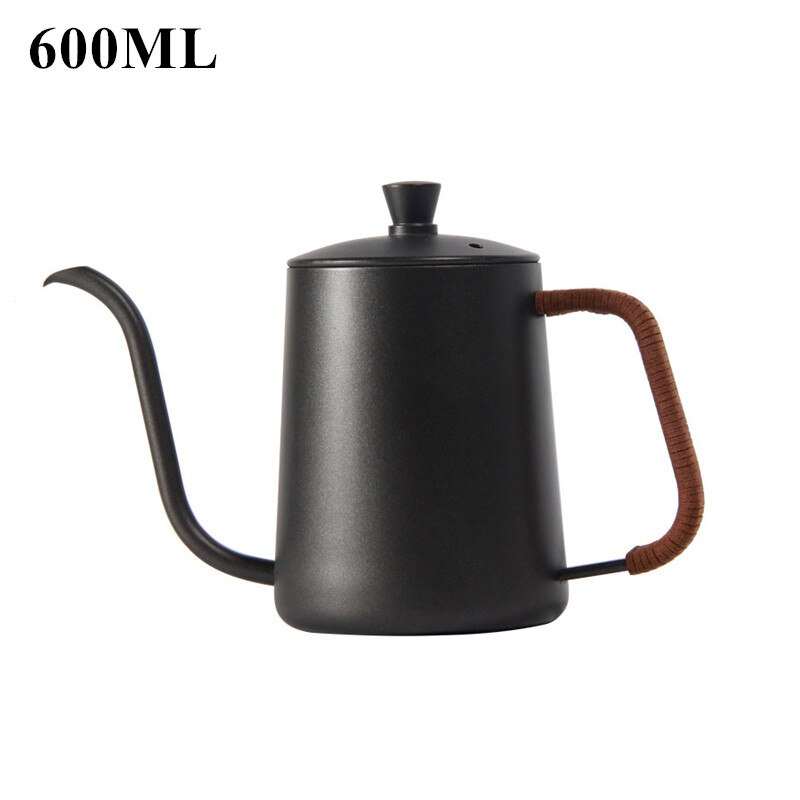 850ml 304#Stainless Steel Long Narrow Spout Coffee Pot Gooseneck Kettle Hand Drip Kettle Pour Over Coffee With lid thermomete: 600ML-B
