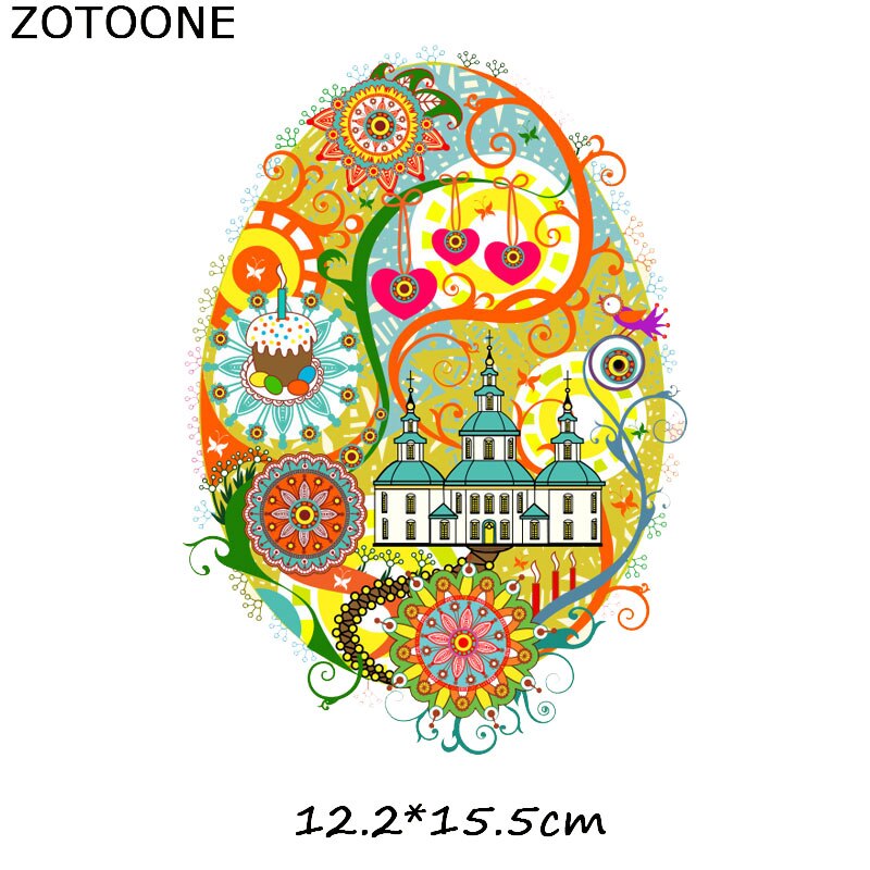 Zotoone Gelukkig Paashaas Eieren Iron On Transfer Patches Voor Kleding Een-Niveau Wasbare Diy Decoratie Print Door huishoudelijke C