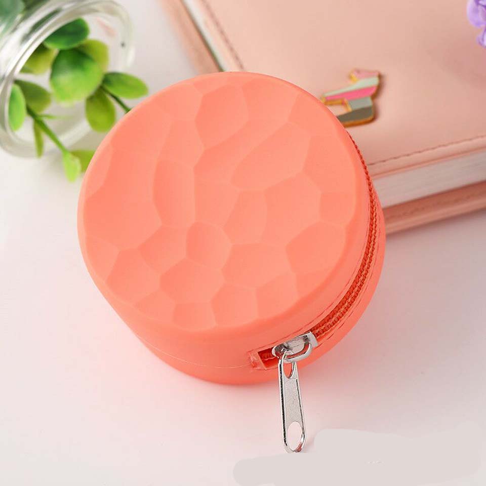 Cute Cat Round Women Silicone Short Wallet Girls Mini Coin Purse Key Wallet for Female Daily Clutch Purse Headset Bags