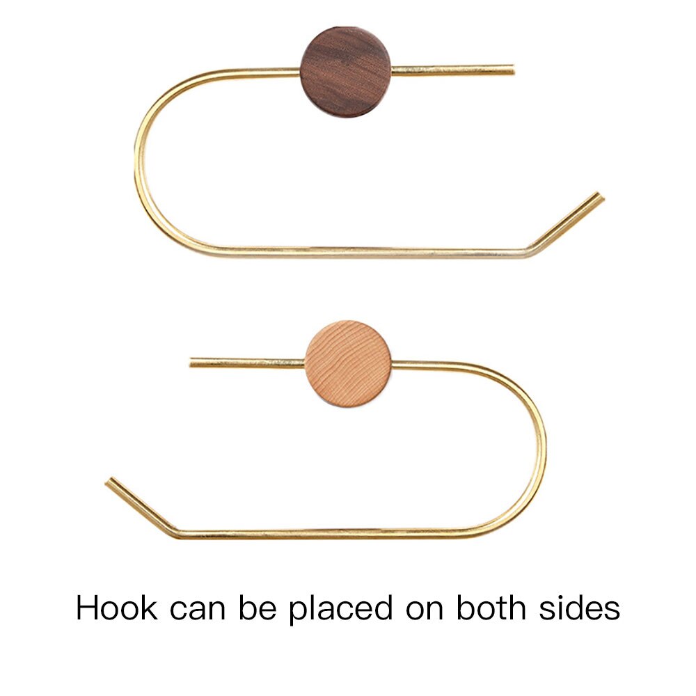 Punch-free Nordic Bathroom Paper Roll Bracket Brass Solid Wood Wall Hanging Napkin Bracket Toilet Paper Towel Rack