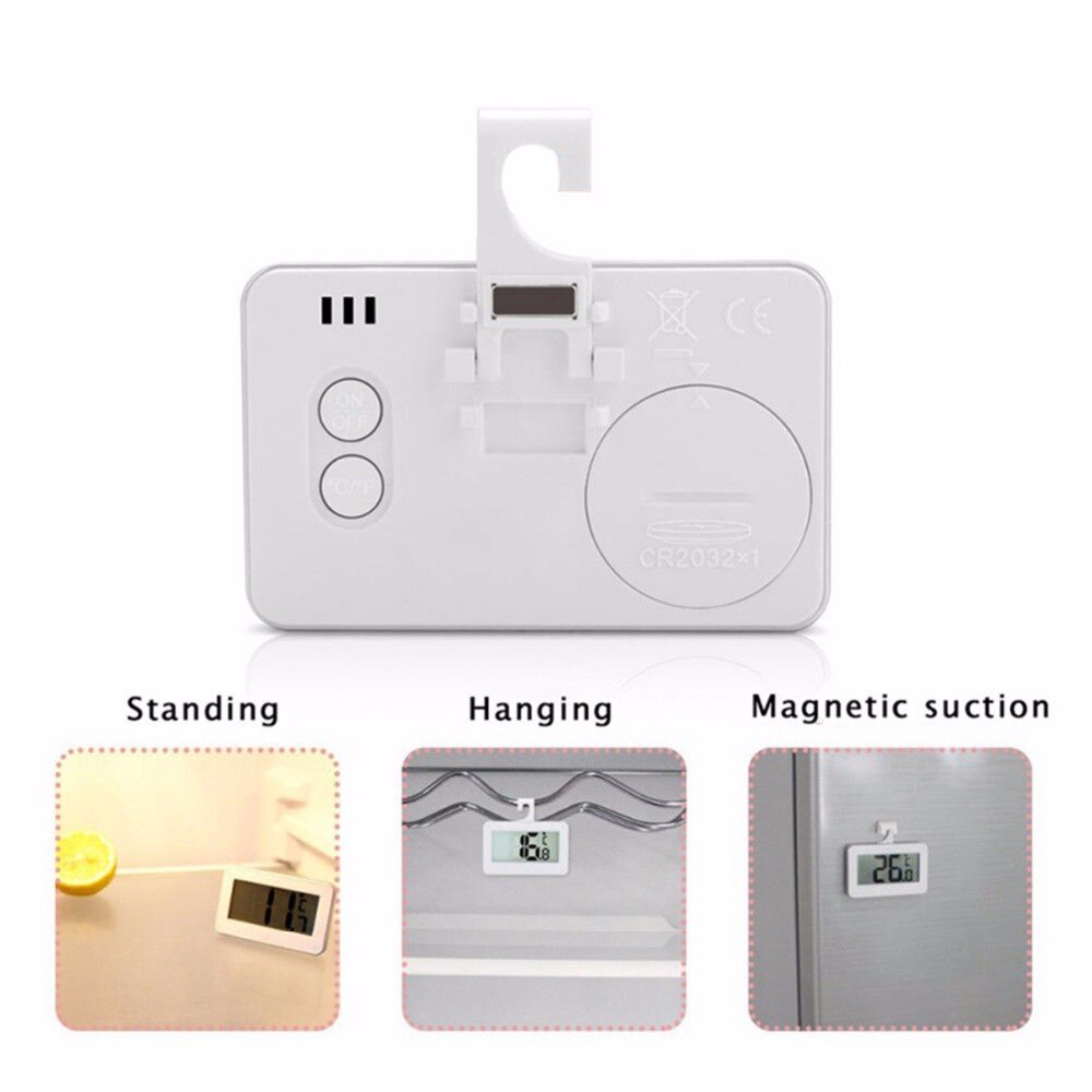 Ampio Display LCD Frigorifero Termometro Display Digitale Impermeabile Frigorifero Congelatore Gancio Appeso Magnete Del Basamento Attrezzo Della Cucina